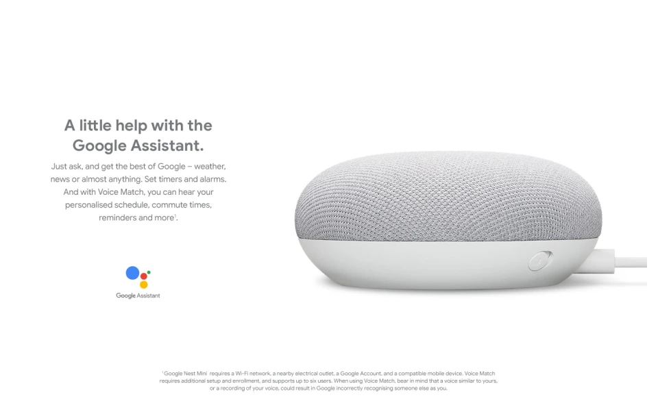 Google Nest 2nd Generation Mini Smart Speaker - Chalk GA00638-CA
