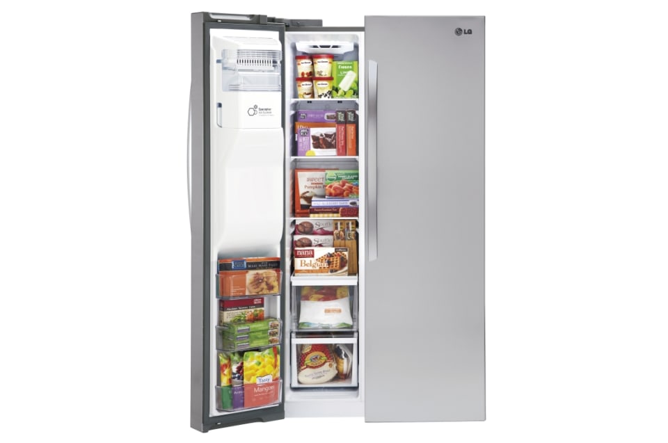 Lg 26 2 Cu Ft Side By Side Refrigerator With Ice Maker Stainless Steel In The Side By Side Refrigerators Department At Lowes Com