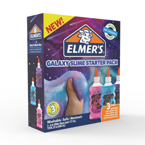 Glue Slime Starter Kit, Clear School Glue & Blue Glitter Glue, 4 Count –  GiantZip