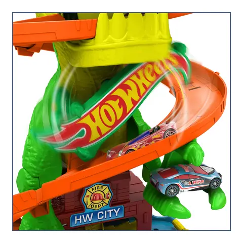 Hot Wheels City T-Rex Blaze Battle Playset The Entertainer