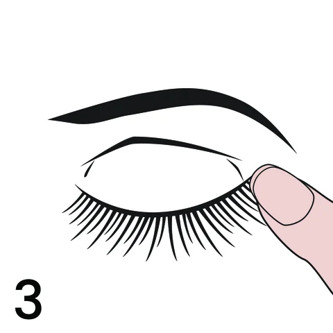 3. Apply lashes along natural lash line.