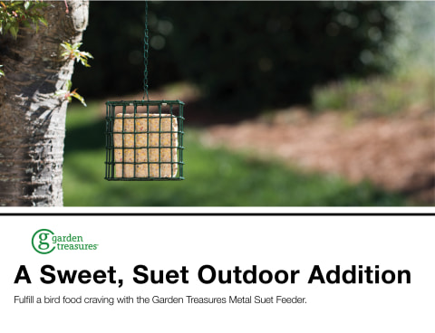 garden treasures green metal suet bird feeder