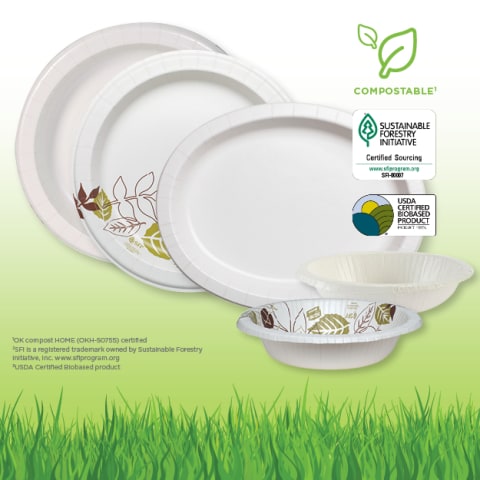 Georgia-Pacific Dixie 8.5 Medium-Weight Paper Plates by GP PRO Pathways  UX9P300 300 Count (50 Plates Per Pack 6 Sleeves Per Case)