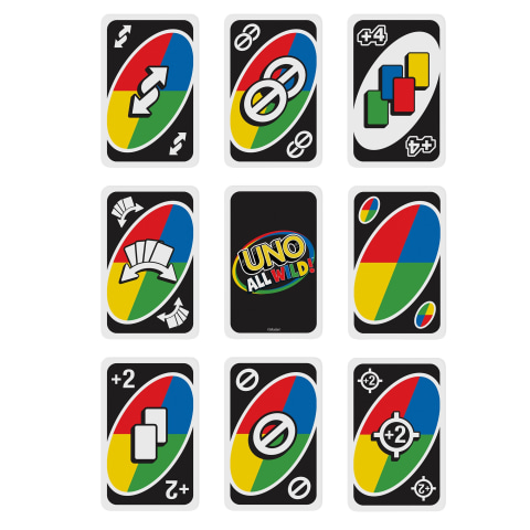 UNO All Wild Card Game for Family Night, No Matching Colors or Numbers  Because All Cards Are Wild