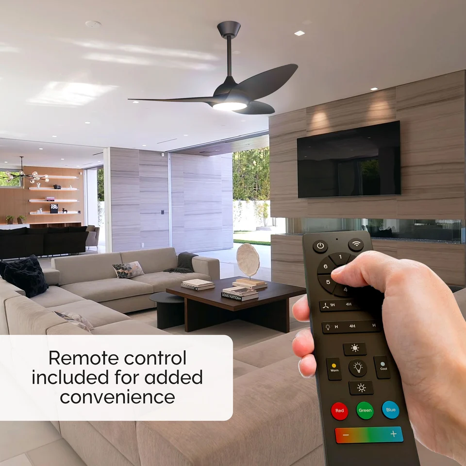 Controlling the fan with the included remote control
