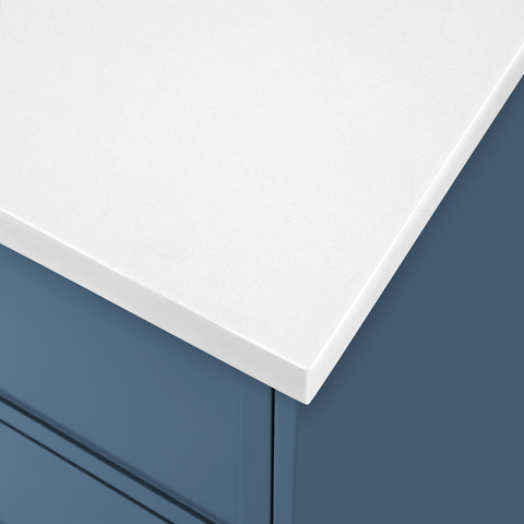 Engineered quartz countertop with undermount sink