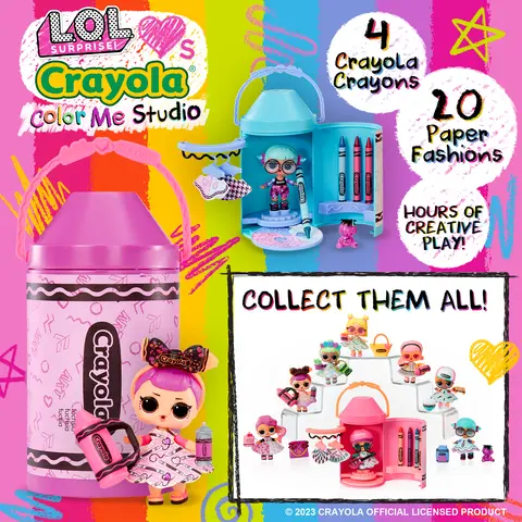 LOL Surprise Loves CRAYOLA Color Me Studio Collectible Doll, 30+ Surprises, Limited Edition, 3+ - Walmart.com LOL Surprise Loves CRAYOLA Color Me Studio Collectible Doll, 30+ Surprises, Limited Edition, 3+ - Walmart.com