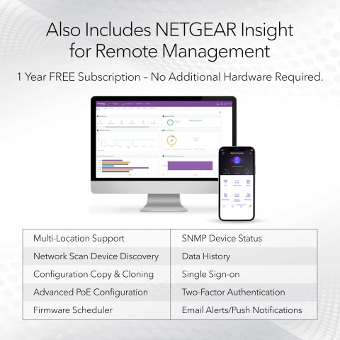 Netgear Insight 8-Port 1G Managed PoE Smart Cloud GC110P-100NAS
