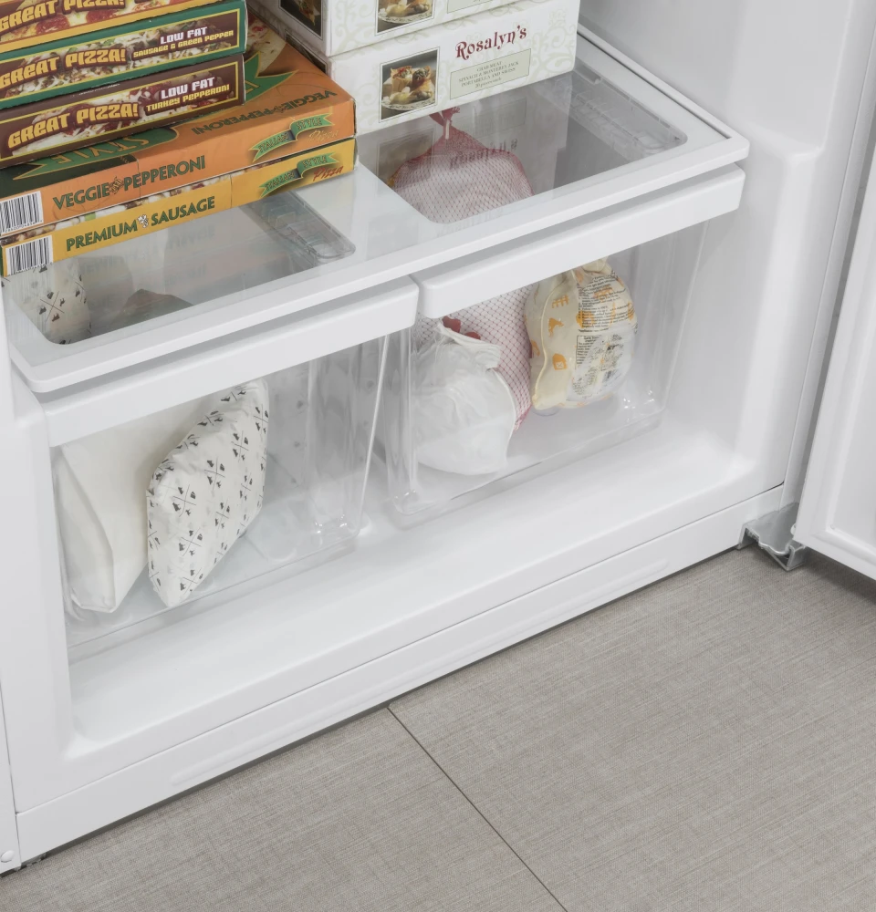 GE FUF21DLRWW 21 Cu Ft White Garage-Ready Upright Freezer