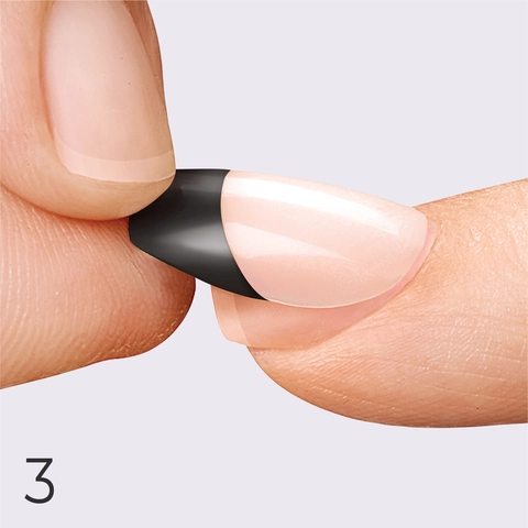 3. Align artificial nail with cuticle, gently press &amp; hold for 5 seconds. 