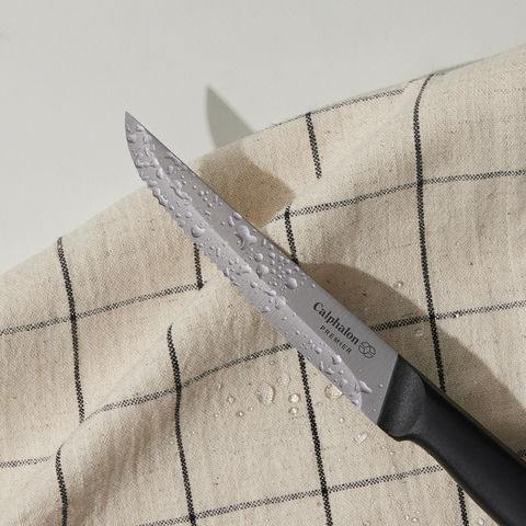 UPSCALE CALPHALON STEAK KNIVES KNIFE SET OF 8 TABLEWARE SERRATED STRAIGHT  EDGE