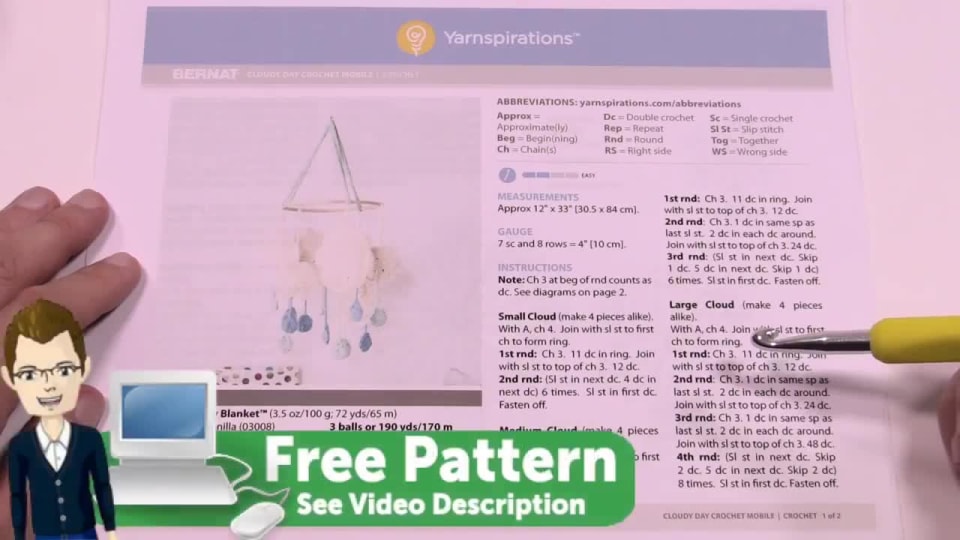 thumbnail video image 2 of Yarn Baby Blanket White, 2 of 12