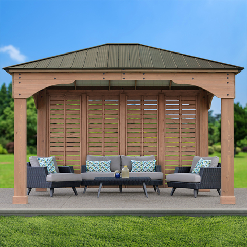 Wood Privacy Wall for Yardistry Gazebos