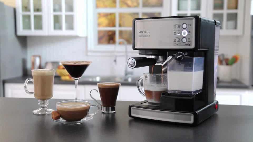 Mr. Coffee New Cafe Barista Black & Silver Premium Espresso/Latte/Cappuccino Maker - image 2 of 10