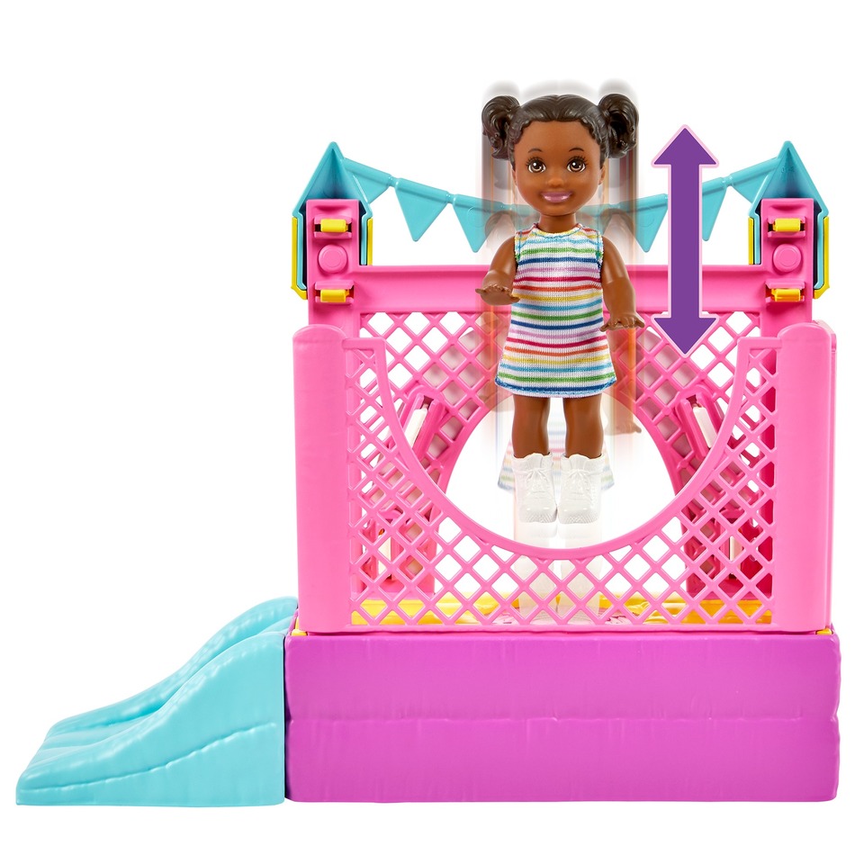 Barbie Skipper Babysitters Inc Bounce House Playset, Skipper Doll, Toddler Small Doll & Accessories - image 2 of 7