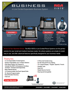 RCA Visys Buisness 4 line Expandable Speakerphone 25425RE1 digital answering 