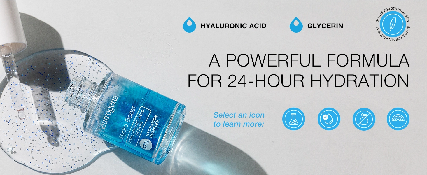 Neutrogena Hydro Boost Face Serum with Hyaluronic Acid &amp; Glycerin for powerful 24-hour hydration