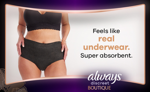 Always Discreet Boutique Incontinence Pants for Women, Large, Plus
