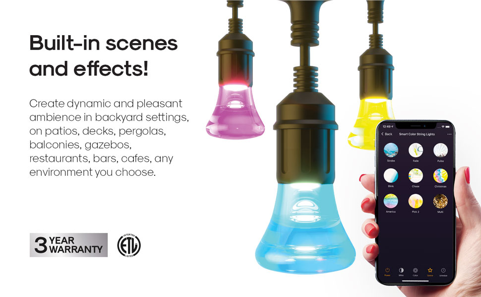 Atomi Smart LED Color String Lights Home Deliveries