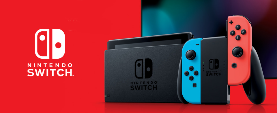 TEC Nintendo Switch Console with Neon Blue & Red Joy-Con.