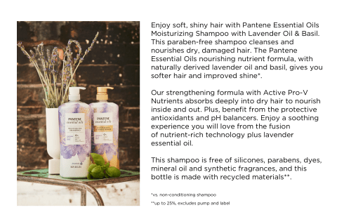 moisturizing shampoo with lavender oil and basil ingredients for dry hair shampoo and conditioner