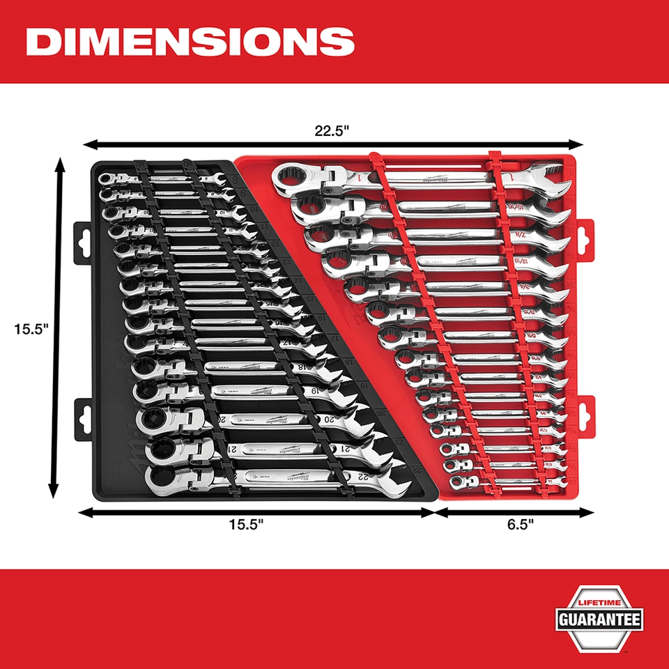 Milwaukee Tool - Combination Wrench Set: 15 Pc, 8 to 22 mm Wrench