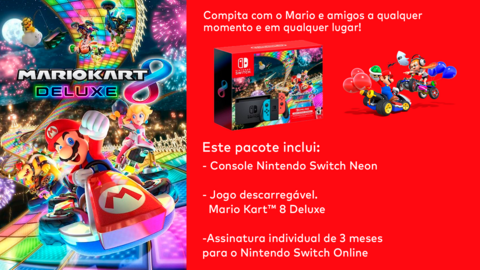 Nintendo Switch V2 Neon Mario Kart 8 Seminovo Garantia E Nf