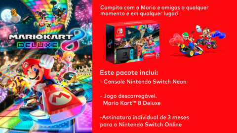 Consola Nintendo Switch OLED Neon Blue/Red - Mario Kart 8 Deluxe