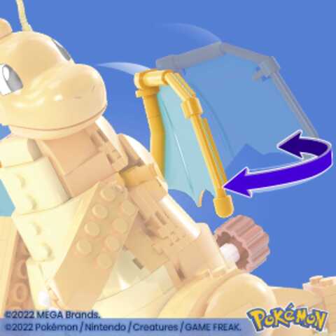 Mega Pokemon Dragonite Figure With Motion Building Set (388 Pc