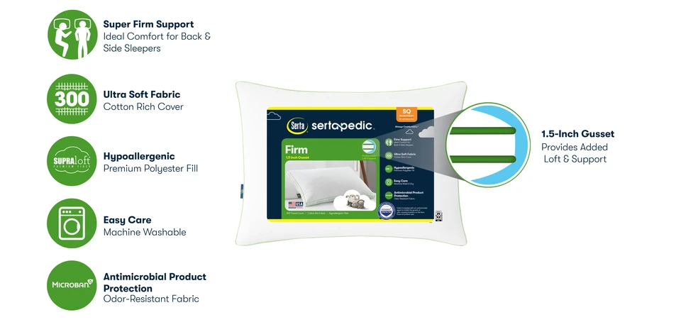 Sertapedic Firm Bed Pillow, King - Walmart.com Sertapedic Firm Bed Pillow, King - Walmart.com