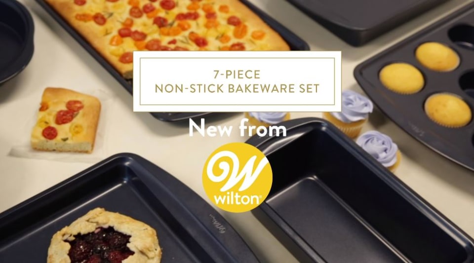 Wilton 4pc Diamond-infused Toaster Oven Baking Set Navy Blue : Target