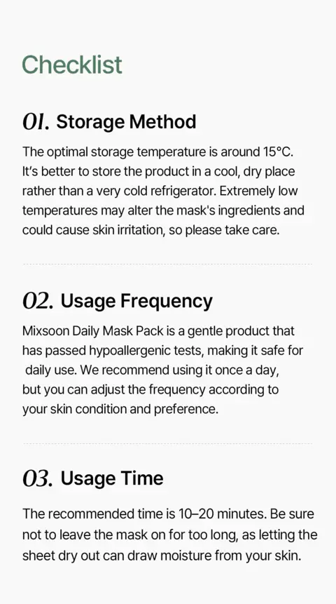 Daily Mask Weekly Care Set