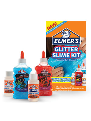 Elmer's Glitter Slime Kit with Purple & Blue Glitter Glue plus 2