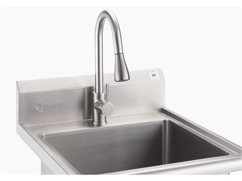 stainless steel sink with faucet