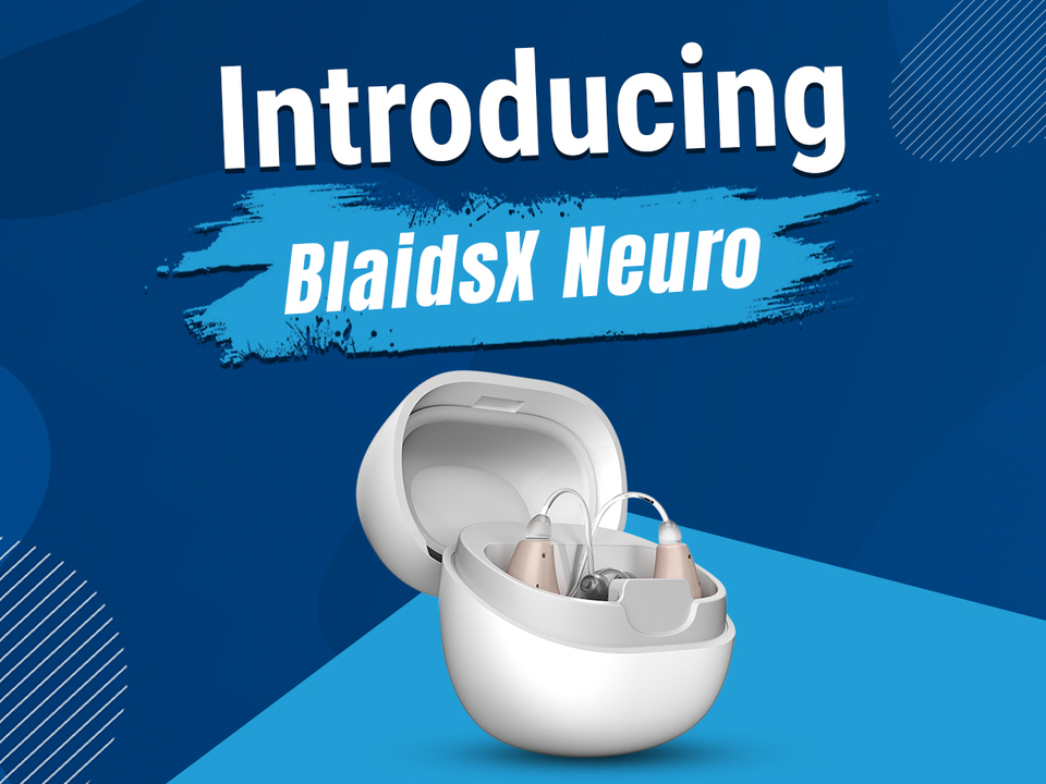 thumbnail video image 2 of BlaidsX Neuro Rechargeable RIC + Programmable Hearing Aids for Seniors with Bluetooth & Noise Cancellation, Dual Mic & 48 DSP Channels - Gray - Left Ear, 2 of 12