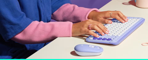 Logitech POP Icon Wireless Keyboard and Optical Mouse Combo, Lilac Logitech POP Icon Wireless Keyboard and Optical Mouse Combo, Lilac