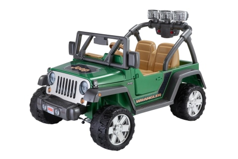 Fisher Price Power Wheels Deluxe Jeep Wrangler 12 Volt Kids Ride On Toy,  Green 