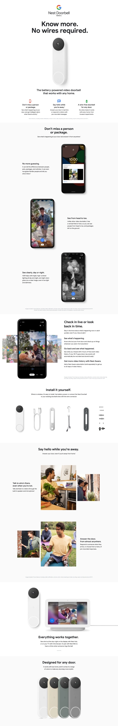 Google Nest Doorbell - Battery, WIFI, Smart Security Video Google Nest Doorbell - Battery, WIFI, Smart Security Video