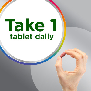 One tablet daily helps support your body’s needs for healthy aging*