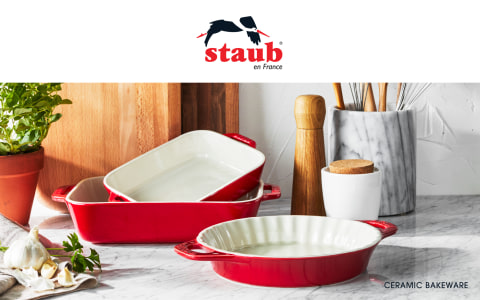 Staub Ceramic 4 Pc Mixed Baking Dish Set in Cherry — Las Cosas