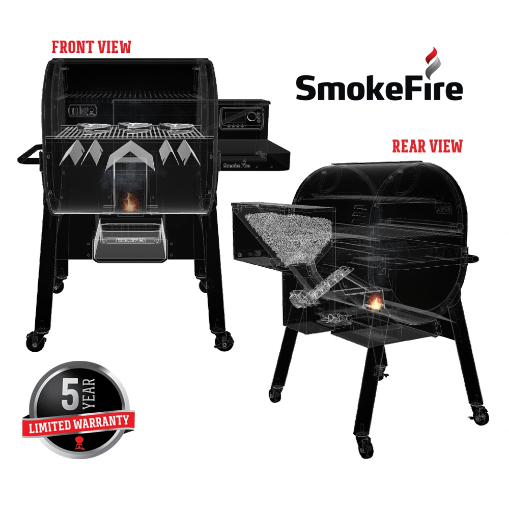 23510001 Weber SmokeFire EX6 Wood Fired Pellet Grill Black