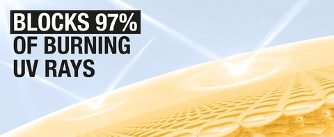 blocks 97 percent of burning UV rays