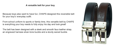 Medium 26-28 Chaps Boys Big 1 Reversible Dress Casual Belt Brown/Black