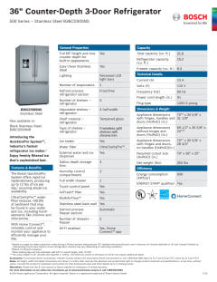 Bosch 21.6 Cu. Ft. Counter Depth French Door Refrigerator