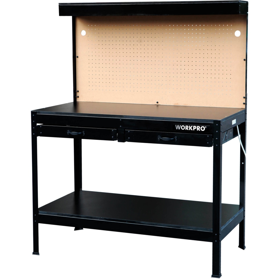 thumbnail video image 3 of WORKPRO Multi-Purpose 48-inch Workbench with Work Light, 3302, 3 of 11