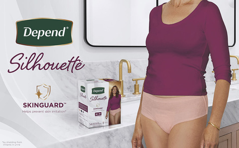 Depend Silhouette Incontinence Underwear for Women, Maximum Absorbency, S,  Pink, 26ct