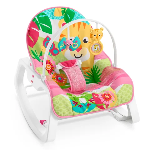 Fisher-Price Infant-To-Toddler Rocker, Teal Safari with Removable