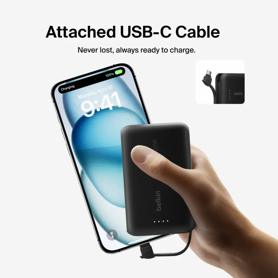 Belkin BoostCharge 20W Power Bank 10K in Black - BPB021FQBK | Abt