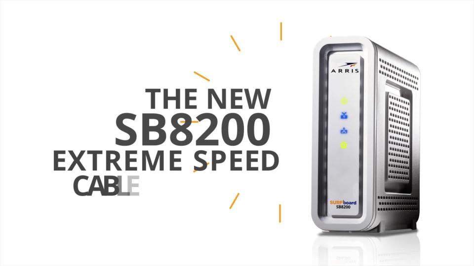 thumbnail video image 3 of ARRIS Surfboard SB 8200 DOCSIS 3.1 Gigabit Cable Modem, Approved for Cox, Xfinity, Spectrum & Others, 3 of 8