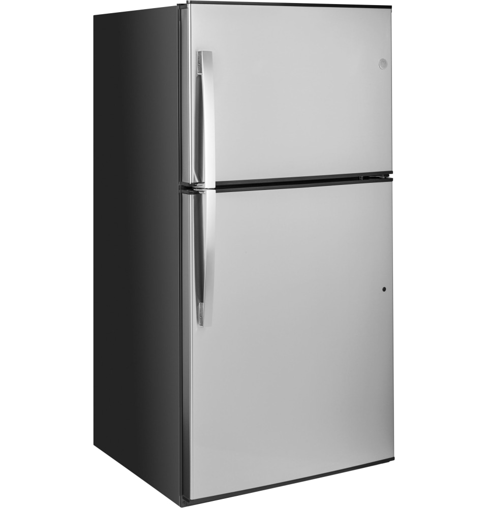 Gte21gshss Ge Energy Star 21 2 Cu Ft Top Freezer Refrigerator Stainless Steel